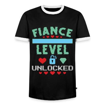 Niveau De Fiancé Déverrouillé - T-shirt contrasté Homme - noir/blanc - Devant - AI Model Female 172 light (172cm) & AI Model Male 178 light (178cm)