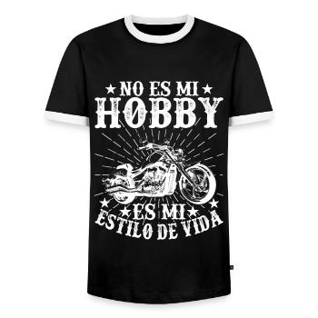 Ce N'est Pas Mon Hobby C'est Mon Style De Vie - T-shirt contrasté Homme - noir/blanc - Devant - AI Model Female 172 light (172cm) & AI Model Male 178 light (178cm)