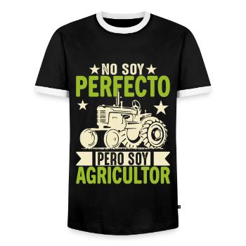 Je Ne Suis Pas Parfait Mais Je Suis Un Agriculteur - T-shirt contrasté Homme - noir/blanc - Devant - AI Model Female 172 light (172cm) & AI Model Male 178 light (178cm)