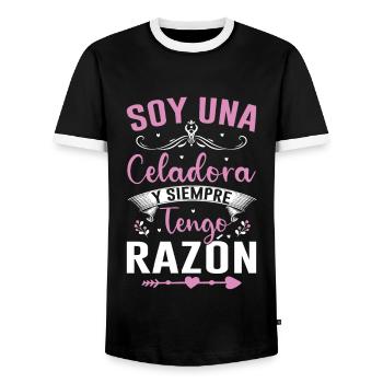 Je Suis Un Directeur Et J'ai Toujours Raison - T-shirt contrasté Homme - noir/blanc - Devant - AI Model Female 172 light (172cm) & AI Model Male 178 light (178cm)