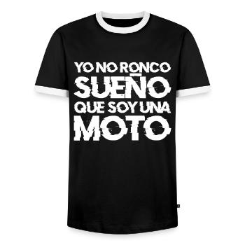 Une Idée De Cadeau Amusante Pour Les Motards - T-shirt contrasté Homme - noir/blanc - Devant - AI Model Female 172 light (172cm) & AI Model Male 178 light (178cm)