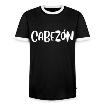 Head - Men's Ringer Shirt - black/white - Front - AI Model Female 172 light (172cm) & AI Model Male 178 light (178cm)