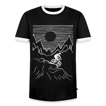 VTT VTT VTT Accessoires de vélo VTT - T-shirt contrasté Homme - noir/blanc - Devant - AI Model Female 172 light (172cm) & AI Model Male 178 light (178cm)