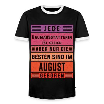Dekorateur Geburtstag August geboren - Männer Kontrast-T-Shirt - Schwarz/Weiß - Vorne - AI Model Female 172 light (172cm) & AI Model Male 178 light (178cm)