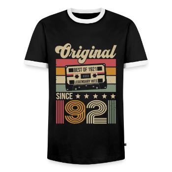 Vintage Geburtstag Originelle Geschenkidee 1921 - Männer Kontrast-T-Shirt - Schwarz/Weiß - Vorne - AI Model Female 172 light (172cm) & AI Model Male 178 light (178cm)