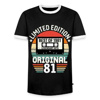 Édition Limitée Du Meilleur De L'original De 1981 - T-shirt contrasté Homme - noir/blanc - Devant - AI Model Female 172 light (172cm) & AI Model Male 178 light (178cm)