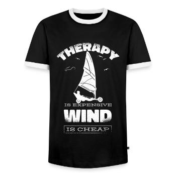 Plage Voile Windracer Land Sailers Land Sailors - T-shirt contrasté Homme - noir/blanc - Devant - AI Model Female 172 light (172cm) & AI Model Male 178 light (178cm)