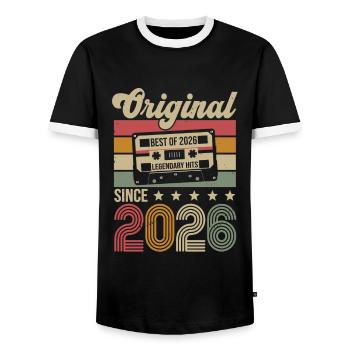Vintage Geburtstag Original Geschenkidee 2026 - Männer Kontrast-T-Shirt - Schwarz/Weiß - Vorne - AI Model Female 172 light (172cm) & AI Model Male 178 light (178cm)