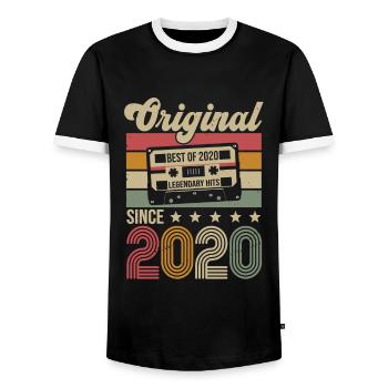 Vintage Geburtstag Original Geschenkidee 2020 - Männer Kontrast-T-Shirt - Schwarz/Weiß - Vorne - AI Model Female 172 light (172cm) & AI Model Male 178 light (178cm)