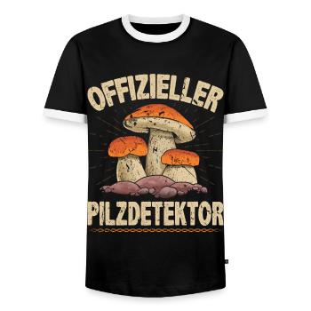 Pilzsammler Pilze Sammeln Männer Steinpilz - Männer Kontrast-T-Shirt - Schwarz/Weiß - Vorne - AI Model Female 172 light (172cm) & AI Model Male 178 light (178cm)