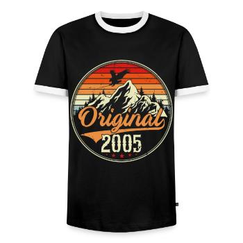 Original 2005 - T-shirt contrasté Homme - noir/blanc - Devant - AI Model Female 172 light (172cm) & AI Model Male 178 light (178cm)
