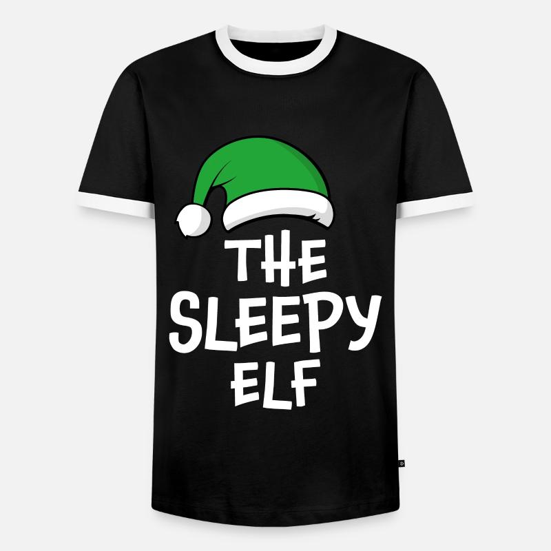 Der schläfrige Elf - Männer Kontrast-T-Shirt - Schwarz/Weiß