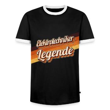 Elektriker Geburtstag Legende geboren - Männer Kontrast-T-Shirt - Schwarz/Weiß - Vorne - AI Model Female 172 light (172cm) & AI Model Male 178 light (178cm)