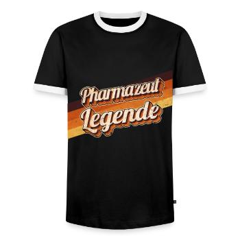 Laborant Geburtstag als Legende geboren Pharmazeut - Männer Kontrast-T-Shirt - Schwarz/Weiß - Vorne - AI Model Female 172 light (172cm) & AI Model Male 178 light (178cm)