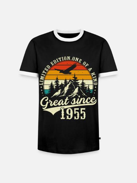 Einzigartig seit 1955 - Männer Kontrast-T-Shirt - Schwarz/Weiß
