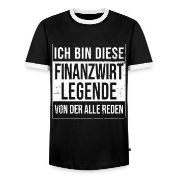 Finanzamt Geburtstag geboren Legende Finanzwirt - Männer Kontrast-T-Shirt - Schwarz/Weiß - Vorne - AI Model Female 172 light (172cm) & AI Model Male 178 light (178cm)
