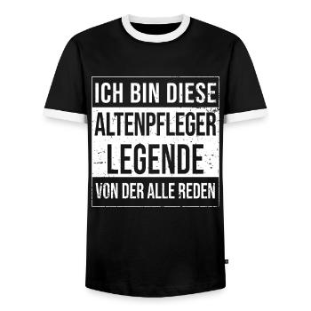 Pflegefachmann Geburtstag geboren Legende - Männer Kontrast-T-Shirt - Schwarz/Weiß - Vorne - AI Model Female 172 light (172cm) & AI Model Male 178 light (178cm)