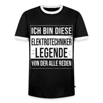 Elektriker Geburtstag geboren Legende - Männer Kontrast-T-Shirt - Schwarz/Weiß - Vorne - AI Model Female 172 light (172cm) & AI Model Male 178 light (178cm)