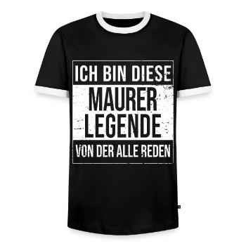 Maurer Geburtstag geboren Legende Handwerker - Männer Kontrast-T-Shirt - Schwarz/Weiß - Vorne - AI Model Female 172 light (172cm) & AI Model Male 178 light (178cm)