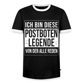 Postboten Geburtstag geboren Legende Postbote - Männer Kontrast-T-Shirt - Schwarz/Weiß - Vorne - AI Model Female 172 light (172cm) & AI Model Male 178 light (178cm)
