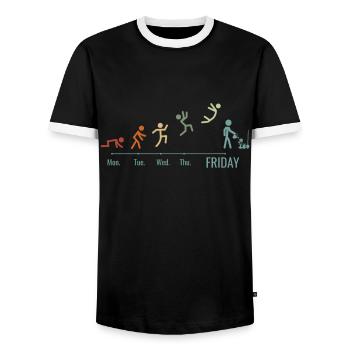 Garten Gartenpflanzen Landschaftsgärtner Vintage - Männer Kontrast-T-Shirt - Schwarz/Weiß - Vorne - AI Model Female 172 light (172cm) & AI Model Male 178 light (178cm)