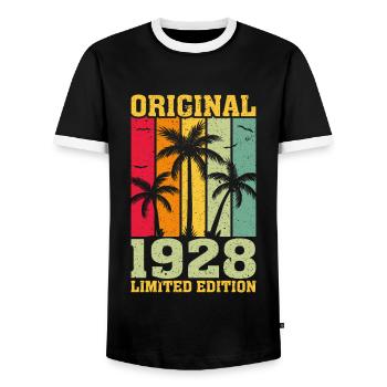 Édition Originale Limitée De 1928 - T-shirt contrasté Homme - noir/blanc - Devant - AI Model Female 172 light (172cm) & AI Model Male 178 light (178cm)
