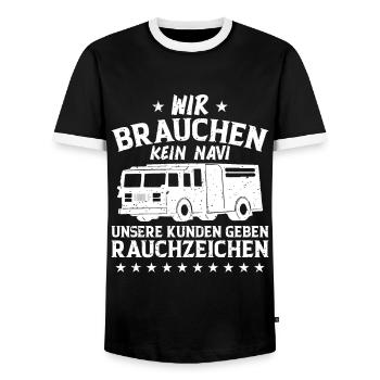 Wir Brauchen Kein Navi - Männer Kontrast-T-Shirt - Schwarz/Weiß - Vorne - AI Model Female 172 light (172cm) & AI Model Male 178 light (178cm)