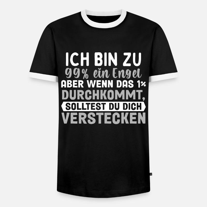 Ich Bin Fast Ein Engel - Männer Kontrast-T-Shirt - Schwarz/Weiß