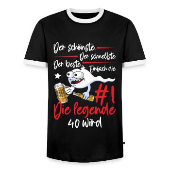 40th Birthday 40 Years Women's Men's Saying Funny - Männer Kontrast-T-Shirt - Schwarz/Weiß - Vorne - AI Model Female 172 light (172cm) & AI Model Male 178 light (178cm)