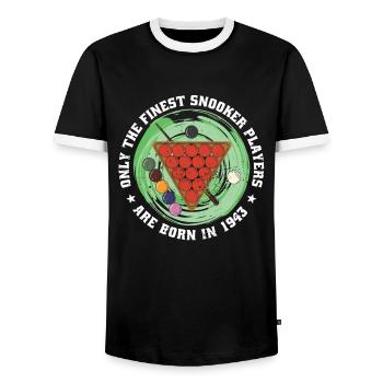 Joueur de snooker Snooker né en 1943 Anniversaire - T-shirt contrasté Homme - noir/blanc - Devant - AI Model Female 172 light (172cm) & AI Model Male 178 light (178cm)