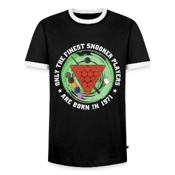 Joueur de snooker Snooker né en 1971 Anniversaire - T-shirt contrasté Homme - noir/blanc - Devant - AI Model Female 172 light (172cm) & AI Model Male 178 light (178cm)