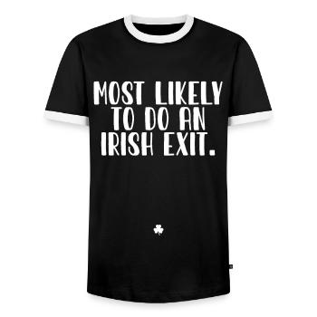 Feier zum St. Patricks Day - Männer Kontrast-T-Shirt - Schwarz/Weiß - Vorne - AI Model Female 172 light (172cm) & AI Model Male 178 light (178cm)