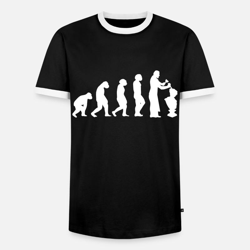 Steinmetz Handwerker Steinbildhauer Evolution - Männer Kontrast-T-Shirt - Schwarz/Weiß