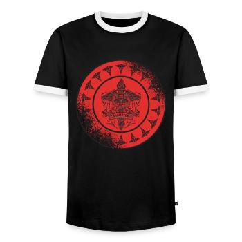 Rettungssanitäter Rettungswagen Notfall-Sani Retro - Männer Kontrast-T-Shirt - Schwarz/Weiß - Vorne - AI Model Female 172 light (172cm) & AI Model Male 178 light (178cm)
