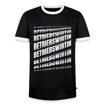 BWL Spruch Betriebswirtin - Männer Kontrast-T-Shirt - Schwarz/Weiß - Vorne - AI Model Female 172 light (172cm) & AI Model Male 178 light (178cm)