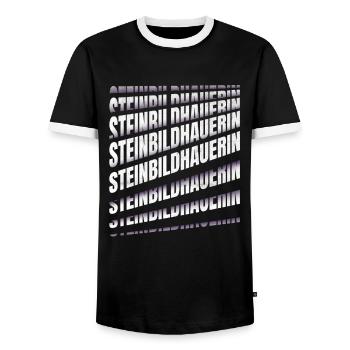 Handwerker Spruch Steinmetzin Steinbildhauerin - Männer Kontrast-T-Shirt - Schwarz/Weiß - Vorne - AI Model Female 172 light (172cm) & AI Model Male 178 light (178cm)