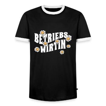 BWL niedliche Blumen Betriebswirtin - Männer Kontrast-T-Shirt - Schwarz/Weiß - Vorne - AI Model Female 172 light (172cm) & AI Model Male 178 light (178cm)