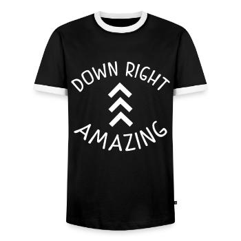 Down Right Amazing Shirt Down Syndrome Chemises Awar - T-shirt contrasté Homme - noir/blanc - Devant - AI Model Female 172 light (172cm) & AI Model Male 178 light (178cm)