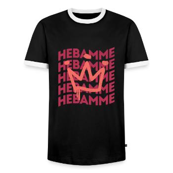 Geburtshelferin Berufsbezeichnung Hebamme - Männer Kontrast-T-Shirt - Schwarz/Weiß - Vorne - AI Model Female 172 light (172cm) & AI Model Male 178 light (178cm)