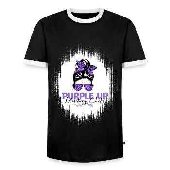 Purple Up pour les enfants militaires Filles Purple Uppurple - T-shirt contrasté Homme - noir/blanc - Devant - AI Model Female 172 light (172cm) & AI Model Male 178 light (178cm)