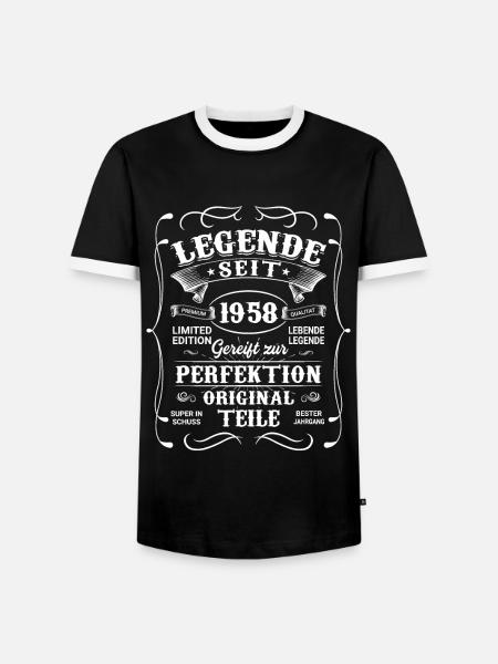 Lebende Legende seit 1958 - Männer Kontrast-T-Shirt - Schwarz/Weiß
