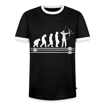 Archer Archery Sport Evolution - T-shirt contrasté Homme - noir/blanc - Devant - AI Model Female 172 light (172cm) & AI Model Male 178 light (178cm)
