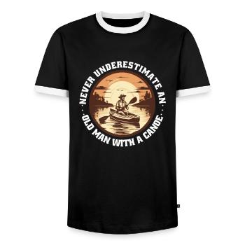 CANOË Kayak Canadier-Canoë Kayak Vieil Homme - T-shirt contrasté Homme - noir/blanc - Devant - AI Model Female 172 light (172cm) & AI Model Male 178 light (178cm)