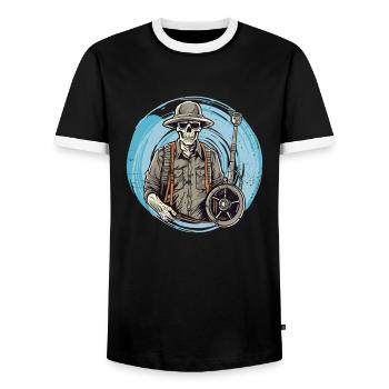 Sondengänger Sondler sondeln Vintage - Männer Kontrast-T-Shirt - Schwarz/Weiß - Vorne - AI Model Female 172 light (172cm) & AI Model Male 178 light (178cm)