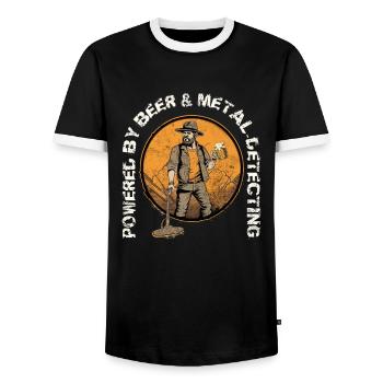 Détecteurs Sondler sonde Lustiges-Bier - T-shirt contrasté Homme - noir/blanc - Devant - AI Model Female 172 light (172cm) & AI Model Male 178 light (178cm)