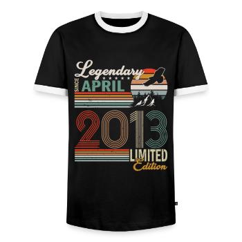 2013 April 2013 Anniversary April 2013 April - Men's Ringer Shirt - black/white - Front - AI Model Female 172 light (172cm) & AI Model Male 178 light (178cm)