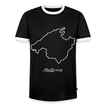 Map of the island of Majorca - Men's Ringer Shirt - black/white - Front - AI Model Female 172 light (172cm) & AI Model Male 178 light (178cm)