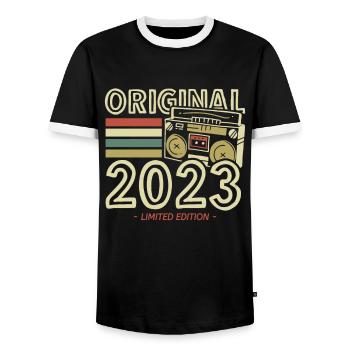 Millésime 2023 Vintage Anniversaire Rétro Vintage - T-shirt contrasté Homme - noir/blanc - Devant - AI Model Female 172 light (172cm) & AI Model Male 178 light (178cm)