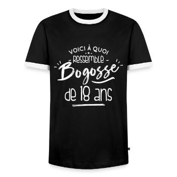 Bogosse De 18 Ans - Regardez Sa Beauté ! - T-shirt contrasté Homme - noir/blanc - Devant - AI Model Female 172 light (172cm) & AI Model Male 178 light (178cm)