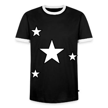 Stars Star Star Gift Starry Sky - Men's Ringer Shirt - black/white - Front - AI Model Female 172 light (172cm) & AI Model Male 178 light (178cm)